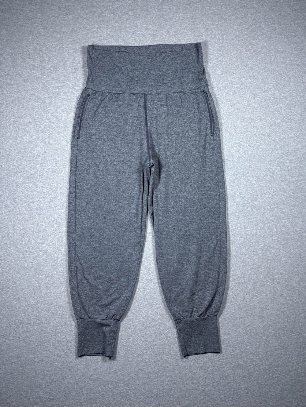 Aerie Jogger Fold Over Pants Women’s Large  Super Soft Gray Pockets Lounge Comfy